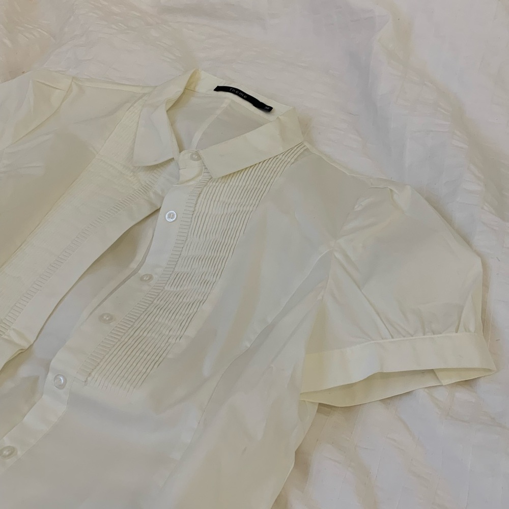 White Collared Button Blouse (M)